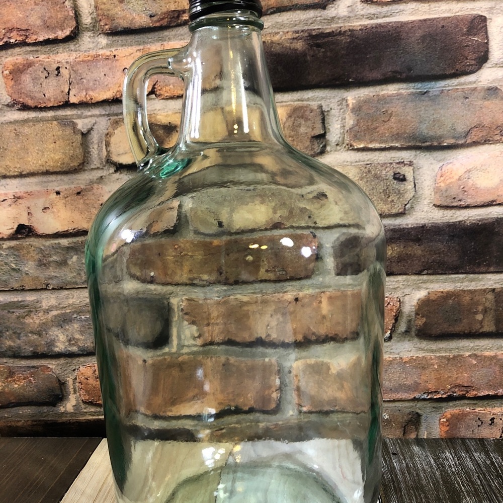 One Gallon CoolGreen Alcohol Glass Bottle W/Handle